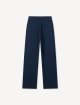 Тёмно-синие штаны Kenzo из хлопка: фото - Invogue
