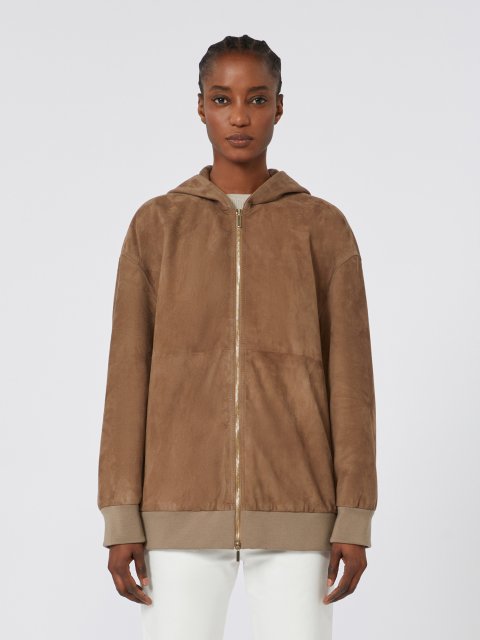 Карамельна куртка MAX MARA замшева: фото 2 - Invogue