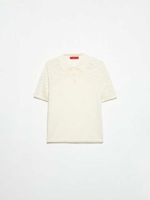 Молочна футболка Max&Co з бавовняної креп-пряжі: фото - Invogue