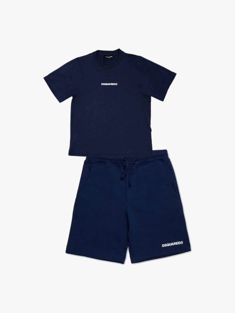 Темно-синій костюм DSQUARED KID з бавовни: фото - Invogue