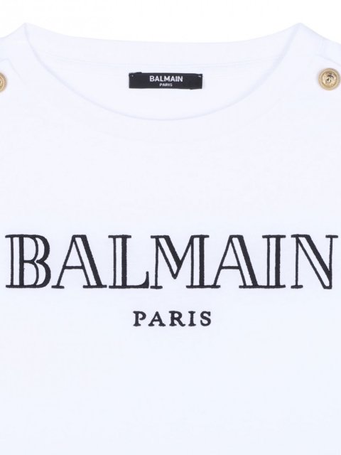 Біла футболка BALMAIN KIDS з логотипом: фото 2 - Invogue
