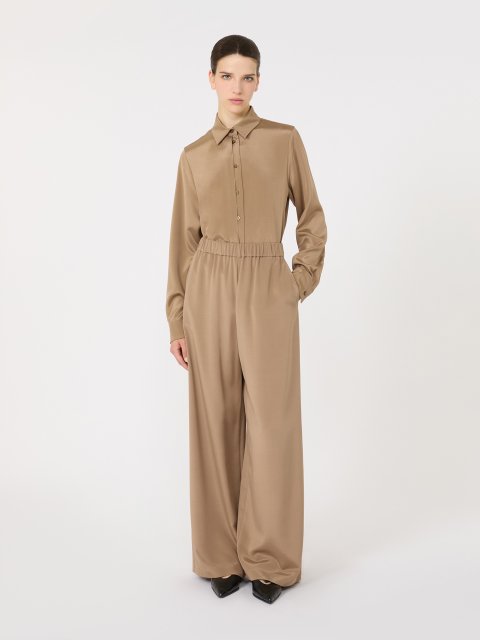 Світло-коричнева сорочка MAX MARA з еластичного шовку: фото 1 - Invogue