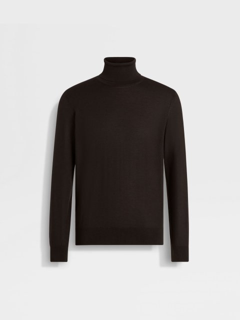 Темно-коричневий светр ZEGNA з кашеміру та шовку: фото - Invogue