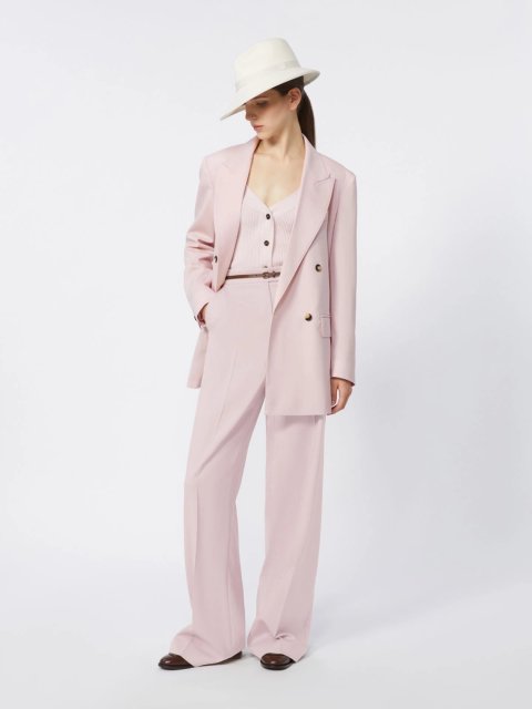 Рожеві брюки MAX MARA з вовни, мохеру та шовку: фото 1 - Invogue