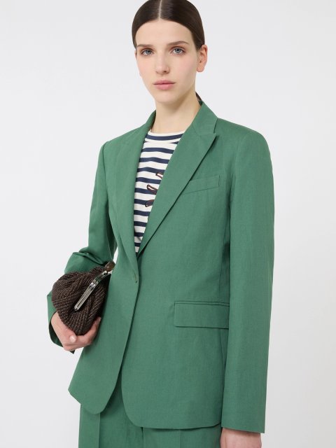 Зелений жакет Weekend Max Mara з бавовни та льону: фото 4 - Invogue