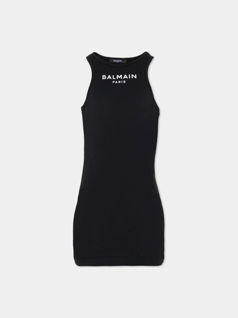 Чорна сукня Balmain з органічної бавовни та еластану: фото - Invogue