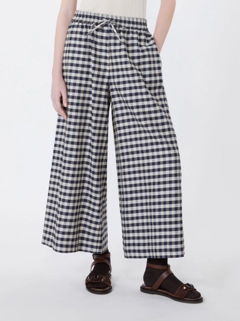 Брюки з картатим візерунком Weekend Max Mara вільного крою: фото 2 - Invogue