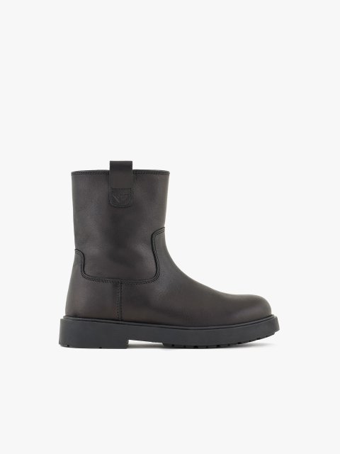 Чорні черевики EMPORIO ARMANI KIDS зі шкіри: фото - Invogue
