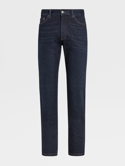 Темно-сині джинси Zegna Dark Blue Rocca regular fit: фото - Invogue