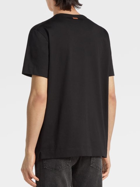 Чорна футболка ZEGNA : фото 2 - Invogue