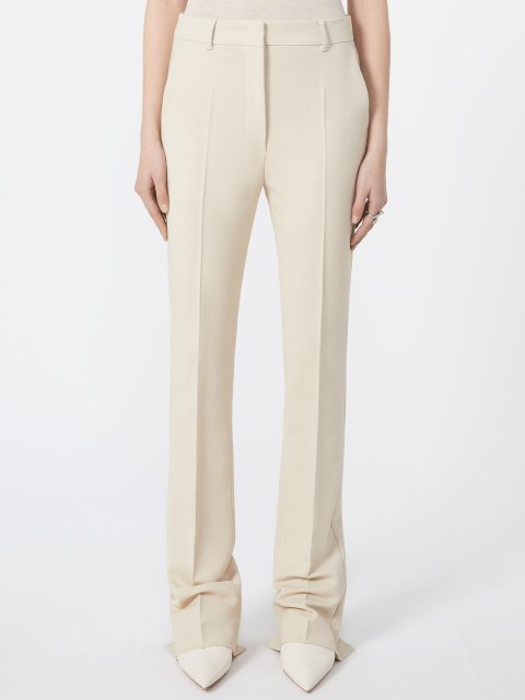 Бежевые брюки SPORTMAX из эластичной вискозы: фото 2 - Invogue