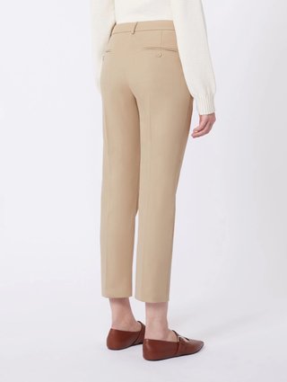Темно-бежевые брюки WEEKEND MAX MARA из эластичного хлопка: фото 3 - Invogue