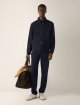 Тёмно-синие штаны Zegna из хлопка и шерсти: фото 1 - Invogue