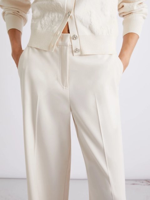 Белые брюки MARELLA прямого кроя: фото 4 - Invogue