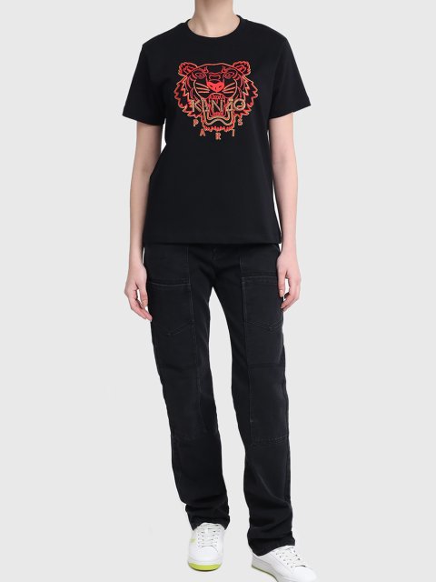 Чёрная футболка KENZO: фото 1 - Invogue