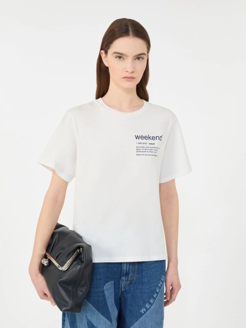 Белая футболка WEEKEND MAX MARA из хлопкового джерси: фото 4 - Invogue