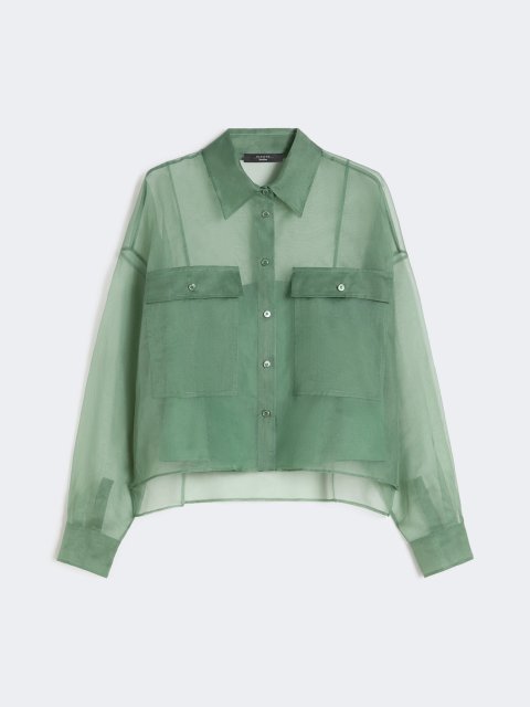 Зелена сорочка з топом Weekend Max Mara з шовкової органзи: фото - Invogue