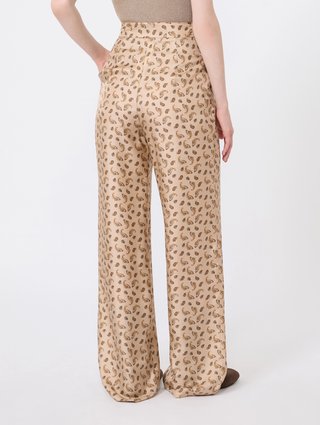 Бежеві брюки з принтом Max Mara з шовку: фото 3 - Invogue