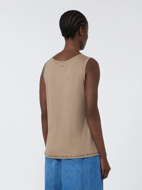 Коричневий топ Max Mara з бавовни та модалу: фото 3 - Invogue