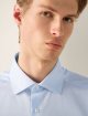 Синя сорочка Zegna у тонку смужку з бавовни: фото 4 - Invogue