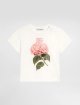 Біла футболка Dolce&Gabbana з квітковим принтом: фото - Invogue