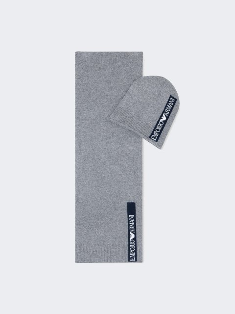 Сіра шапка, шарф EMPORIO ARMANI KIDS : фото - Invogue