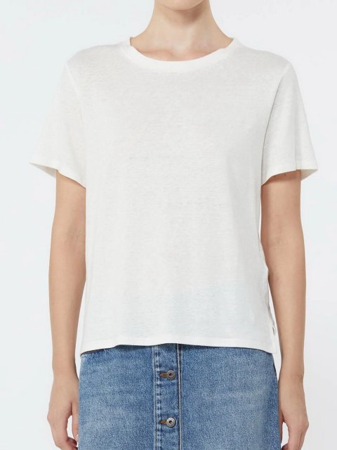 Біла футболка Weekend Max Mara з льону: фото 2 - Invogue