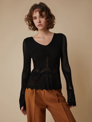 Чорний светр PennyBlack з в'язаним візерунком: фото 2 - Invogue