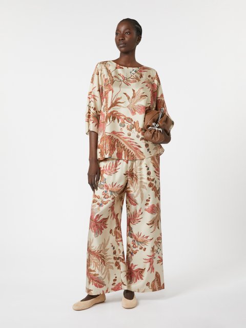 Блуза з принтом WEEKEND MAX MARA з шовкової саржі: фото 1 - Invogue