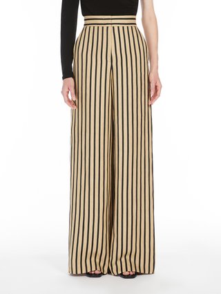 Брюки у смужку Max Mara з льону та бавовни: фото 2 - Invogue
