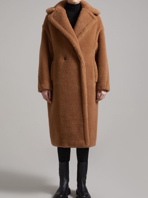 Темно-бежеве пальто Max Mara Teddy Bear: фото 1 - Invogue