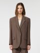 Шоколадний жакет WEEKEND MAX MARA з суміші бавовни: фото 2 - Invogue