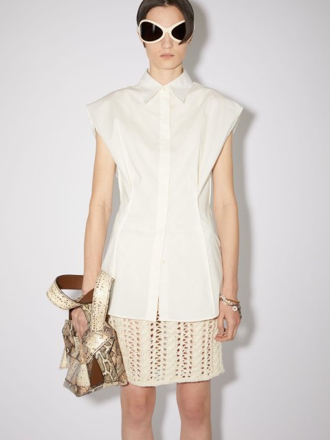 Біла сорочка Acne Studios з коротким рукавом: фото 1 - Invogue