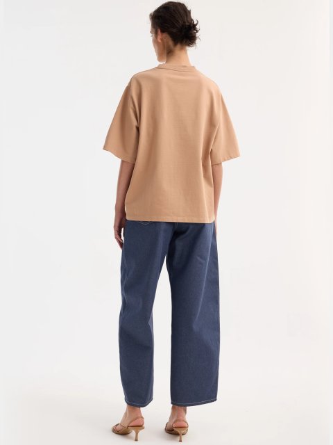 Бежева футболка Róhe з бавовни: фото 2 - Invogue