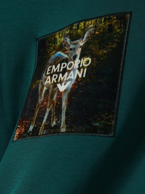 Зелёная кофта EMPORIO ARMANI KIDS из хлопка: фото 1 - Invogue