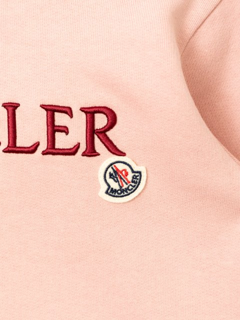 Розовое худи MONCLER с вышитым логотипом: фото 2 - Invogue