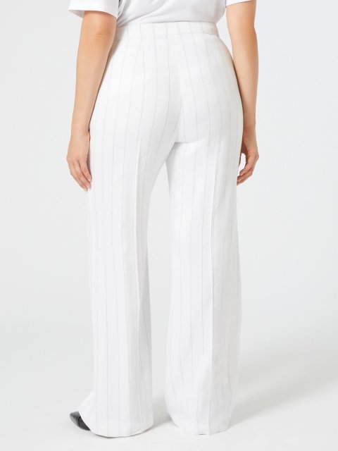 Белые брюки Marina Rinaldi из смеси льна: фото 3 - Invogue