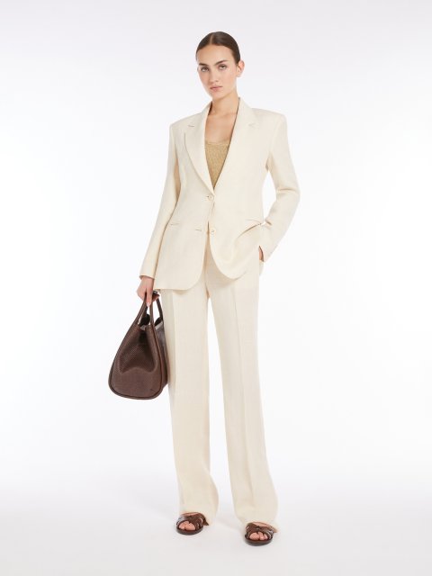 Бежевий жакет Max Mara з льону: фото 1 - Invogue