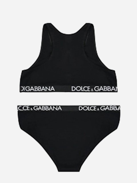 Чорний топ, труси DOLCE&GABBANA KIDS: фото 1 - Invogue