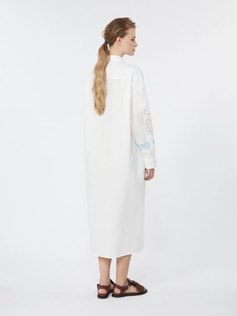 Белое платье-рубашка Weekend Max Mara из хлопка: фото 4 - Invogue