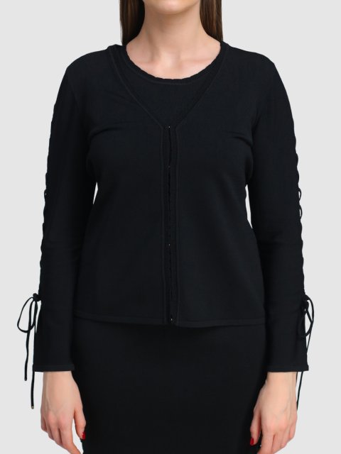 Чорний кардиган MARINA RINALDI : фото 3 - Invogue