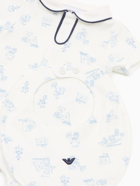 Комплект EMPORIO ARMANI KIDS з комбінезона та слинявчика: фото 2 - Invogue