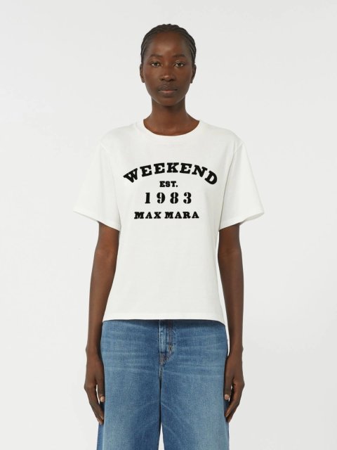 Біла футболка WEEKEND MAX MARA з бавовняного трикотажу: фото 2 - Invogue