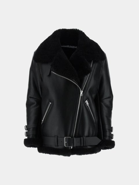 Чорна дублянка Acne Studios зі шкіри: фото - Invogue