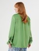 Зелена блуза MARINA RINALDI з бавовняного сатину: фото 3 - Invogue