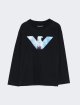 Чёрный джемпер EMPORIO ARMANI KIDS из хлопка: фото - Invogue