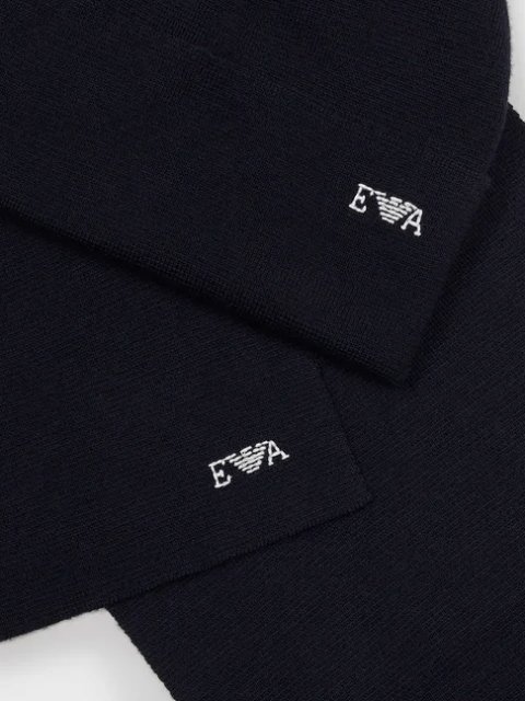 Синя шапка, шарф EMPORIO ARMANI KIDS: фото 2 - Invogue