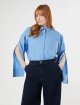 Блакитна блуза MARINA RINALDI з бавовняного попліну: фото 4 - Invogue