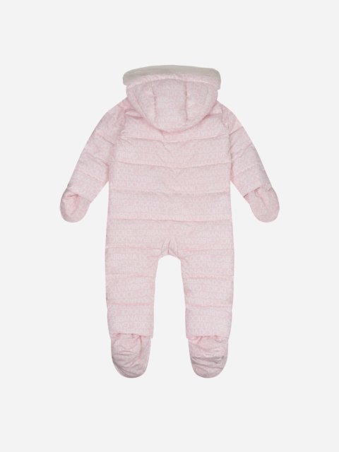 Розовый зимний комбинезон DOLCE&GABBANA стеганый с капюшоном: фото 1 - Invogue