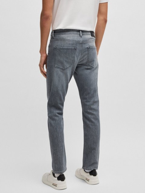 Серые джинсы Boss хлопчатобумажные: фото 3 - Invogue